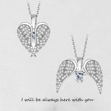 Load image into Gallery viewer, Angel Wings and Heart Pendant Necklace