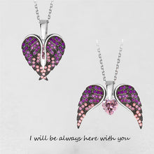 Load image into Gallery viewer, Angel Wings and Heart Pendant Necklace